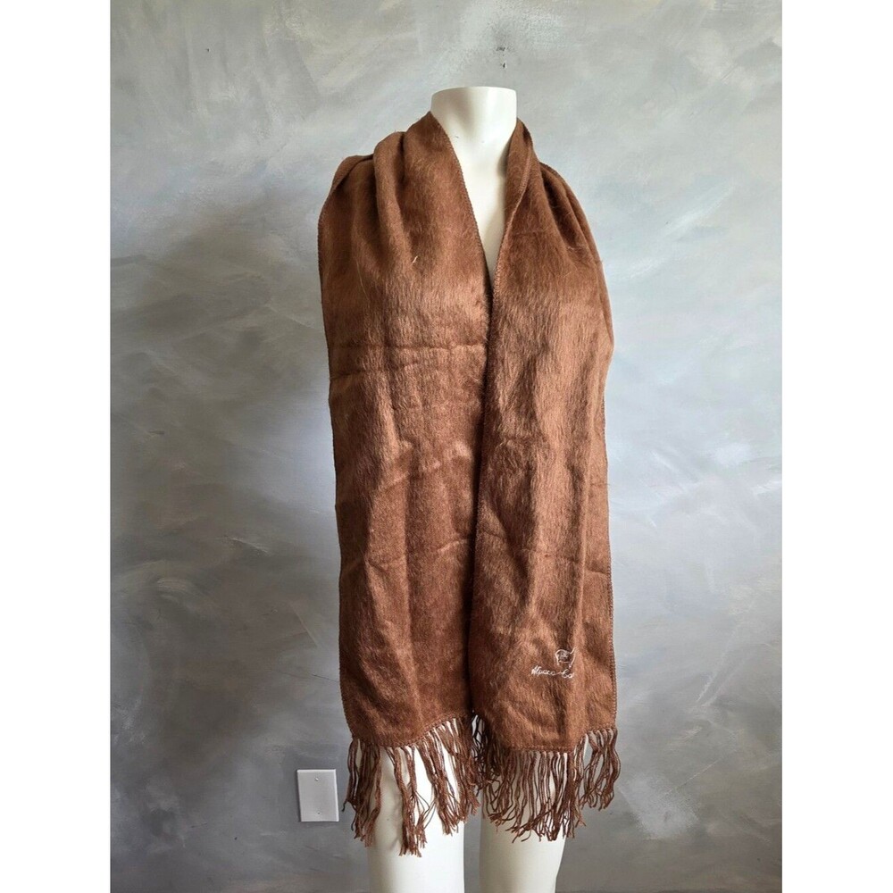 Alpaca Camargo Brown Scarf Fringe 74'L